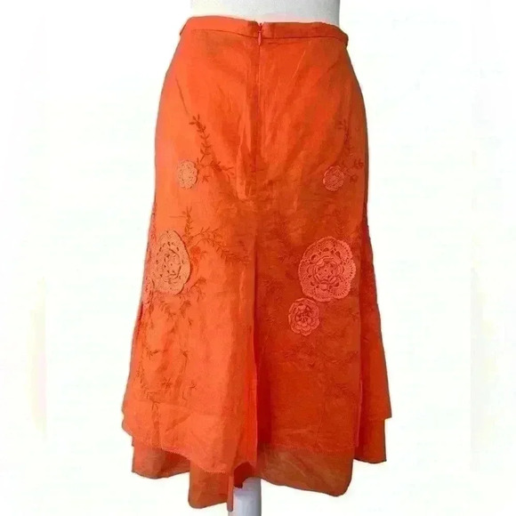 Eitie Double Layer Cotton Embroidered Circle Skirt. Size 6 - Picture 2 of 7